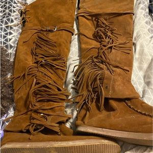 Never worn moccasin knee high boots